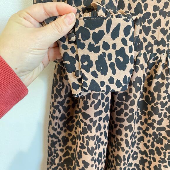 Lulus Rock It Out Brown & Black Leopard Print Babydoll Dress Size Small - Picture 7 of 11